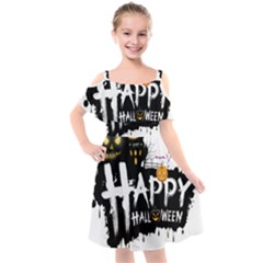 Happy Halloween Kids  Cut Out Shoulders Chiffon Dress by Jancukart