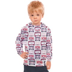 Cassettes Seamless Pattern Kids  Hooded Pullover by Jancukart