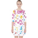 Love Cute Cartoon Seamless Shading Quarter Sleeve Pocket Dress View1