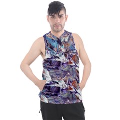 Abstract Cross Currents Men s Sleeveless Hoodie by kaleidomarblingart