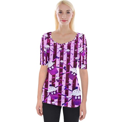 Purple Scull Wide Neckline Tee by DayDreamersBoutique