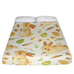 Cute Rabbits - Easter Spirit  Fitted Sheet (california King Size) by ConteMonfrey