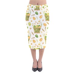 Easter Eggs   Velvet Midi Pencil Skirt by ConteMonfrey