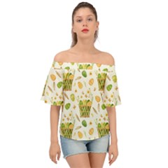 Easter Eggs   Off Shoulder Short Sleeve Top by ConteMonfrey