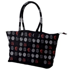 Black And Multicolored Polka Dot Wallpaper Artwork Digital Art Canvas Shoulder Bag by danenraven