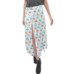 Christmas Textur 02 Velour Split Maxi Skirt by artworkshop