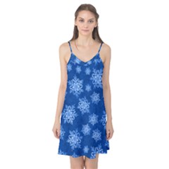 Snowflakes And Star Patterns Blue Snow Camis Nightgown 