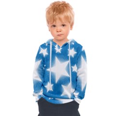 Snowflakes And Star Patterns Blue Stars Kids  Overhead Hoodie by artworkshop