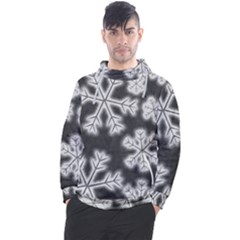 Snowflakes And Star Patterns Grey Frost Men s Pullover Hoodie by artworkshop