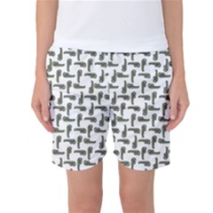 Cute Worm Sketchy Drawing Motif Pattern Women s Basketball Shorts by dflcprintsclothing