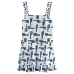 Cute Worm Sketchy Drawing Motif Pattern Kids  Layered Skirt Swimsuit by dflcprintsclothing