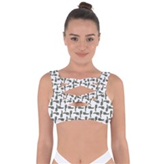 Cute Worm Sketchy Drawing Motif Pattern Bandaged Up Bikini Top by dflcprintsclothing