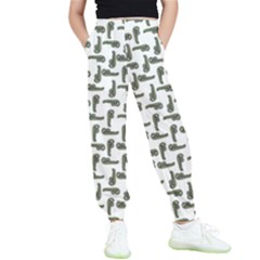 Cute Worm Sketchy Drawing Motif Pattern Kids  Elastic Waist Pants by dflcprintsclothing