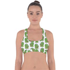 Kermit The Frog Pattern Cross Back Hipster Bikini Top  by Valentinaart