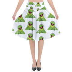 Kermit The Frog Flared Midi Skirt by Valentinaart