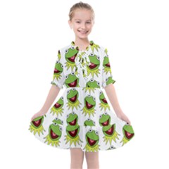 Kermit The Frog Kids  All Frills Chiffon Dress by Valentinaart