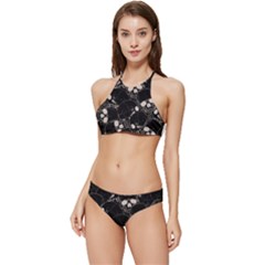 Skull Pattern Banded Triangle Bikini Set