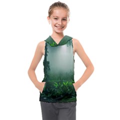 Swamp Forest Trees Background Nature Eerie Kids  Sleeveless Hoodie by danenraven