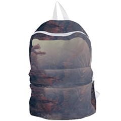 Morning River Forest Autumn Misty Morning Stream Foldable Lightweight Backpack by danenraven