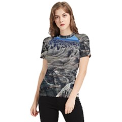 Badlands National Park Nature South Dakota Geology Women s Short Sleeve Rash Guard by danenraven