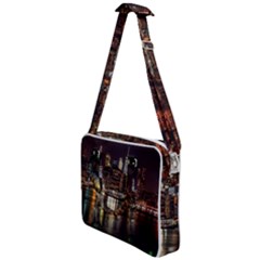 New York City Panorama Urban Hudson River Water Cross Body Office Bag by danenraven