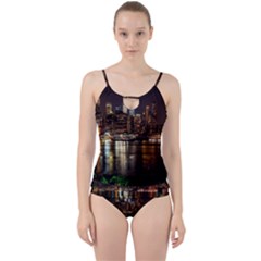 New York City Panorama Urban Hudson River Water Cut Out Top Tankini Set by danenraven