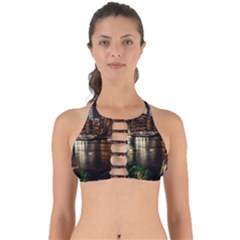 New York City Panorama Urban Hudson River Water Perfectly Cut Out Bikini Top by danenraven