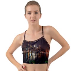 New York City Panorama Urban Hudson River Water Mini Tank Bikini Top by danenraven