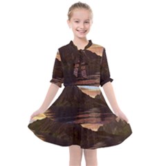 Sunset Island Tropical Sea Ocean Water Travel Kids  All Frills Chiffon Dress by danenraven