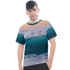 Beach Sea Waves Water Ocean Landscape Nature Men s Sport Top