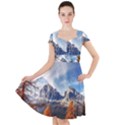 Dolomites Mountains Alps Alpine Trees Conifers Cap Sleeve Midi Dress View1