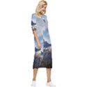 Dolomites Mountains Alps Alpine Trees Conifers Bow Sleeve Chiffon Midi Dress View3