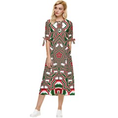 Christmas-kaleidoscope Bow Sleeve Chiffon Midi Dress by artworkshop