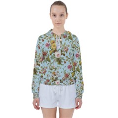 Flowers Vintage Floral Women s Tie Up Sweat