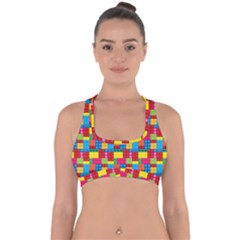 Lego Background Cross Back Hipster Bikini Top  by artworkshop