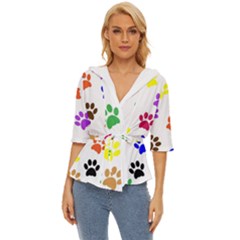 Pawprints Lightweight Drawstring Hooded Top