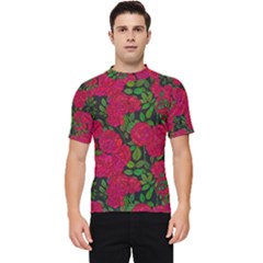 Seamless-pattern-with-colorful-bush-roses Men s Short Sleeve Rash Guard by BangZart