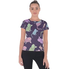 Animals Mouse Cartoon Short Sleeve Sports Top  by artworkshop