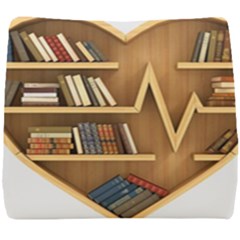 Bookshelf Heart Seat Cushion by artworkshop