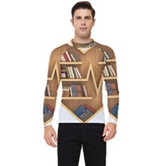 Bookshelf Heart Men s Long Sleeve Rash Guard by artworkshop