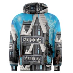 Winter Village Snow Brick Buildings Men s Core Hoodie by artworkshop