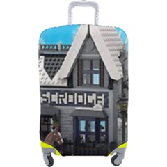 Winter Village Snow Brick Buildings Luggage Cover (large) by artworkshop