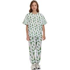 Christmas Tree Pattern Christmas Trees Kids  Tee And Pants Sports Set by Ravend