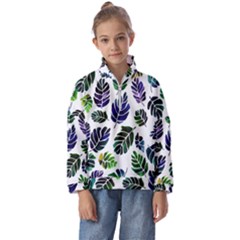 Leaves Watercolor Ornamental Decorative Design Kids  Half Zip Hoodie by Ravend