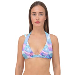 Polygons Bokeh Geometric Art Geometric Background Double Strap Halter Bikini Top