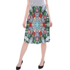 Geometric Symmetrical Symmetry Data Futuristic Midi Beach Skirt by Ravend