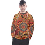 Bright seamless pattern-with-paisley-mehndi-elements-hand-drawn-wallpaper-with-floral-traditional-in Men s Pullover Hoodie