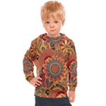 Bright seamless pattern-with-paisley-mehndi-elements-hand-drawn-wallpaper-with-floral-traditional-in Kids  Hooded Pullover