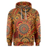 Bright seamless pattern-with-paisley-mehndi-elements-hand-drawn-wallpaper-with-floral-traditional-in Men s Overhead Hoodie