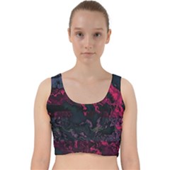 Granite Glitch Velvet Racer Back Crop Top by MRNStudios